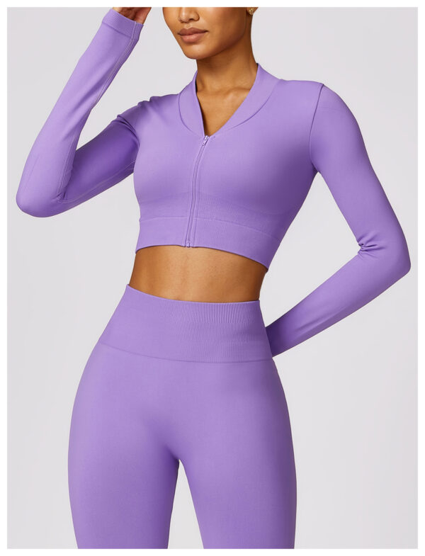 【Wankitu】Versatile, tight-fitting, seamless long-sleeved yoga jacket