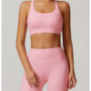 【Wankitu】Striped Tight Yoga Sports Bra with Beautiful Back Design - Image 5