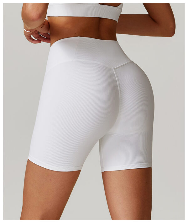 【Wankitu】Ribbed Tight Tummy-Control Yoga Shorts with Butt-Lifting Design