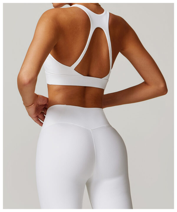 【Wankitu】Striped Tight Yoga Sports Bra with Beautiful Back Design