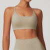 【Wankitu】Seamless cross-back yoga bra with beautiful back design - Image 7