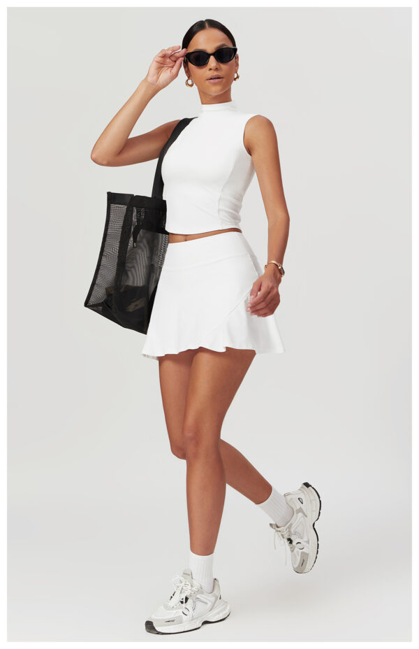 【Wankitu】3D bust-shaping short-sleeved skirt yoga set