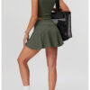 【Wankitu】3D bust-shaping short-sleeved skirt yoga set - Image 8