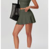 【Wankitu】3D bust-shaping short-sleeved skirt yoga set - Image 9
