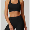 【Wankitu】Striped Tight Yoga Sports Bra with Beautiful Back Design - Image 11