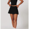 【Wankitu】3D bust-shaping short-sleeved skirt yoga set - Image 4